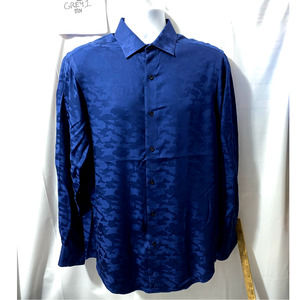 Hart Schaffner Marx Dress Shirt Blue Non-Iron MSRP $100 Medium